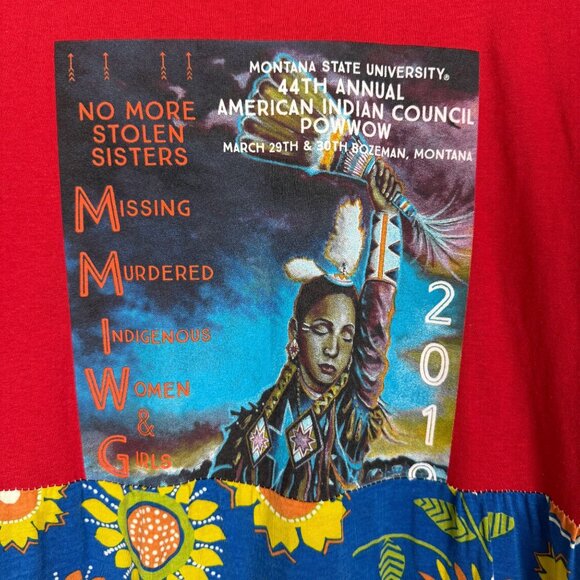 Tee Shirt Dress Small Montana Powwow MMIWG Statement Upcycled Gundrun Sjoden - Picture 3 of 11